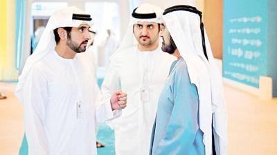 محمد بن راشد وحمدان بن محمد ومكتوم بن محمد