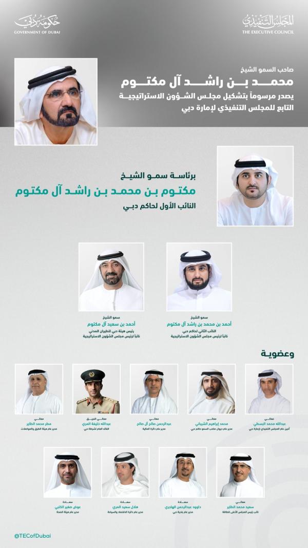 محمد بن راشد يعتمد التشكيل الجديد لـ «تنفيذي دبي» و«الشؤون الإستراتيجية»