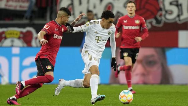 موسيالا في المباراة أمام ليفركوزن مؤخراً