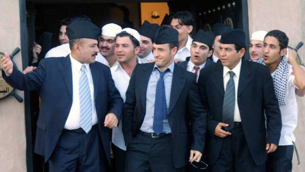 كريم العراقي وكاظم الساهر وفؤاد ذنون عند تصوير أغنية «تتبغدد علينا»