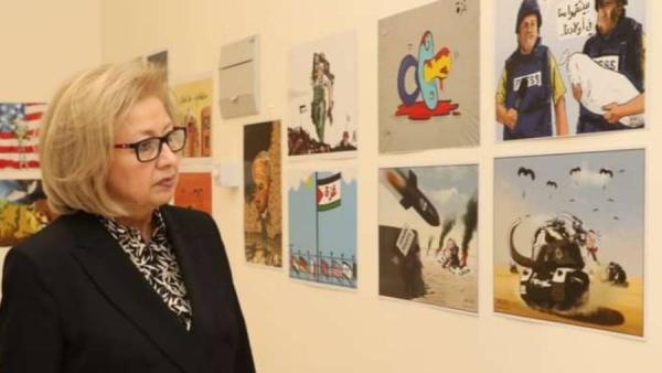 119 «كاريكاتيراً» عن فلسطين في معرض أردني