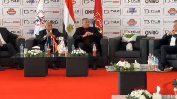 فيديو|«لقاء السحاب» مجلس إدارة الأهلي يزور الزمالك.. مقعد «العامري» خالٍ