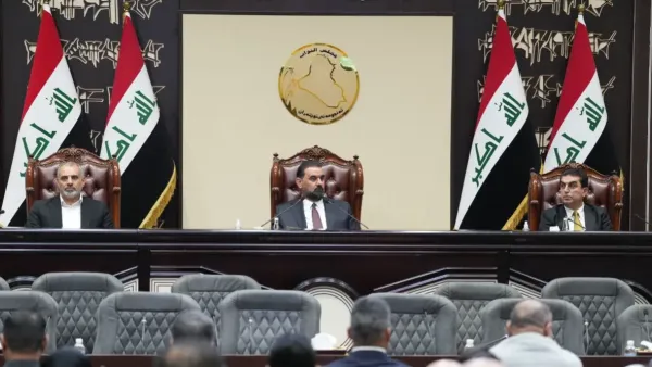 الحلبوسي خلال ترؤسه إحدى جلسات مجلس النواب العراقي