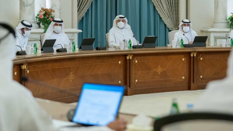 في الصورة كل من سمو الشيخ سلطان بن محمد بن سلطان القاسمي - سمو الشيخ عبدالله بن سالم بن سلطان القاسمي