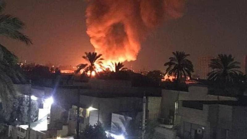 حريق مروع في مطار المثنى وسط بغداد | صحيفة الخليج