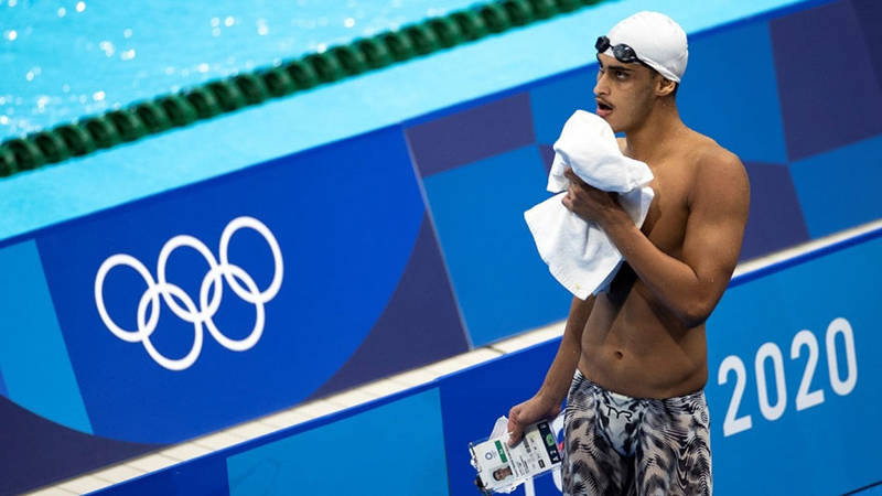 المطروشي خلال مشاركته في أولمبياد طوكيو