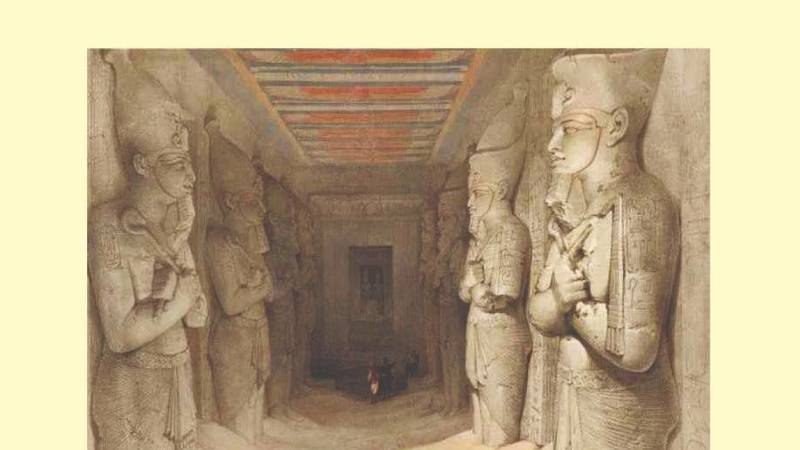 كتاب يوثق صالة أعمدة معبد «أبو سمبل الكبير»