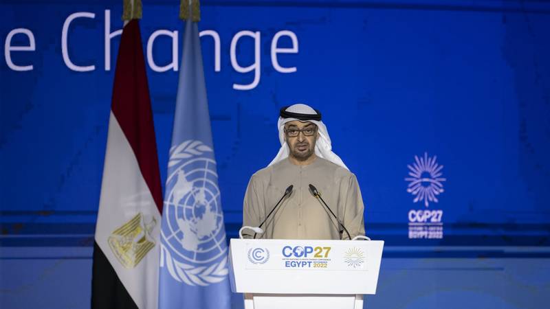 محمد بن زايد خلال كلمته في مؤتمر كوب 27