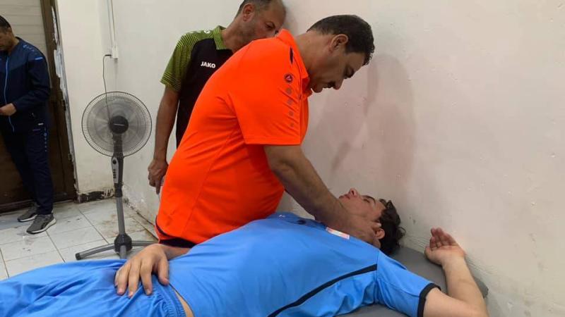 حارس مرمى الكهرباء علي عبادي في المستشفى