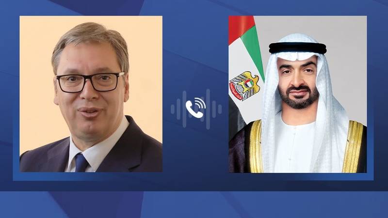 محمد بن زايد والرئيس الصربي