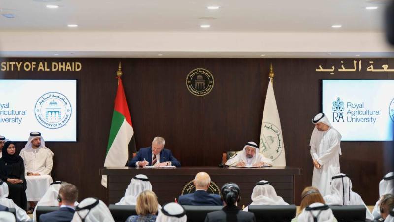 سلطان يوقع اتفاقية تعاون مع «الجامعة الملكية للزراعة» في المملكة المتحدة