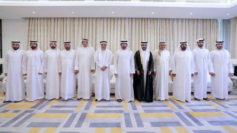 المعلا وسعود بن صقر والشيوخ والمسؤولون يحضرون أفراح القطامي والسويدي