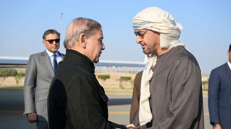 محمد بن زايد وشهباز شريف يبحثان التعاون والقضايا الإقليمية والدولية