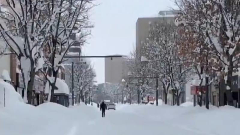 تساقط ثلوج قياسي في جزيرة  هوكايدو اليابانية