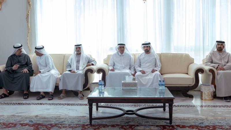 حمدان بن محمد  يعزي في وفاة محمد إبراهيم عبيدالله