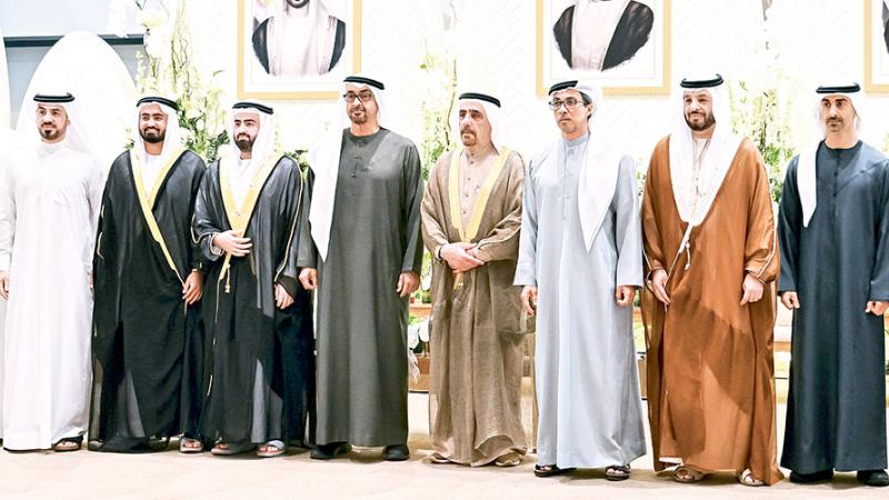  محمد بن زايد ومنصور بن زايد وحمدان بن محمد بن زايد وعبدالعزيز البناي وفيصل البناي والعريسان 