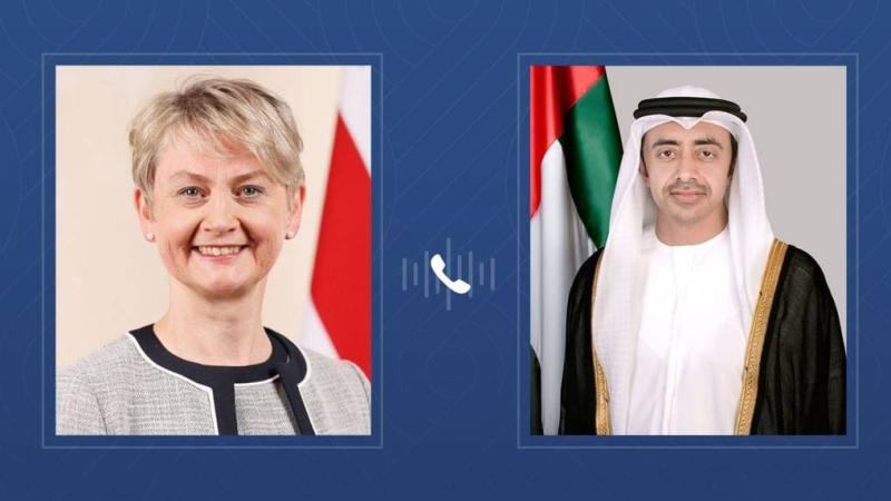عبدالله بن زايد ووزيرة خارجية بريطانيا يبحثان هاتفياً التطورات في المنطقة