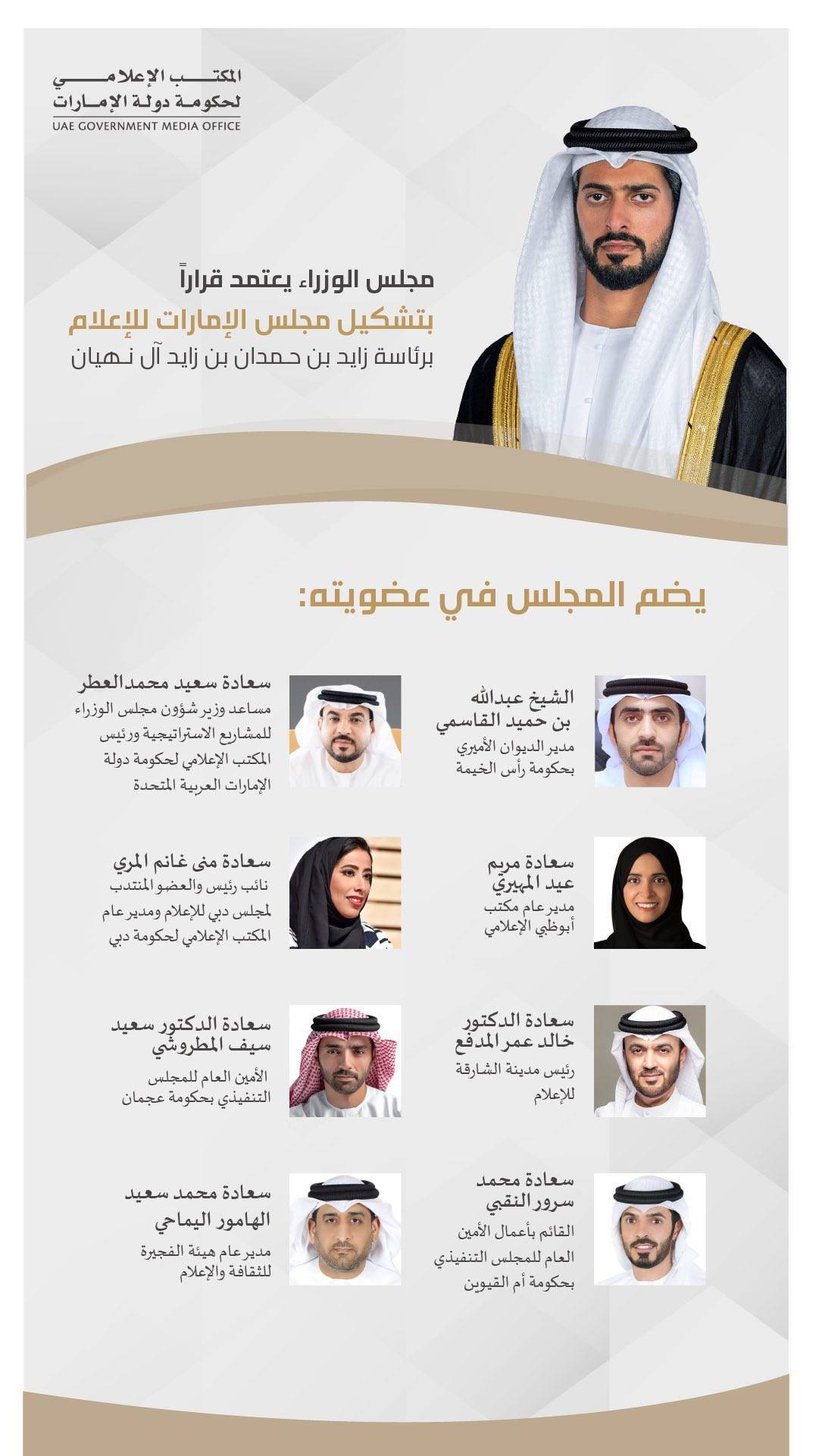 محمد بن زايد يصدر مرسوماً بإنشاء مجلس الإمارات للإعلام