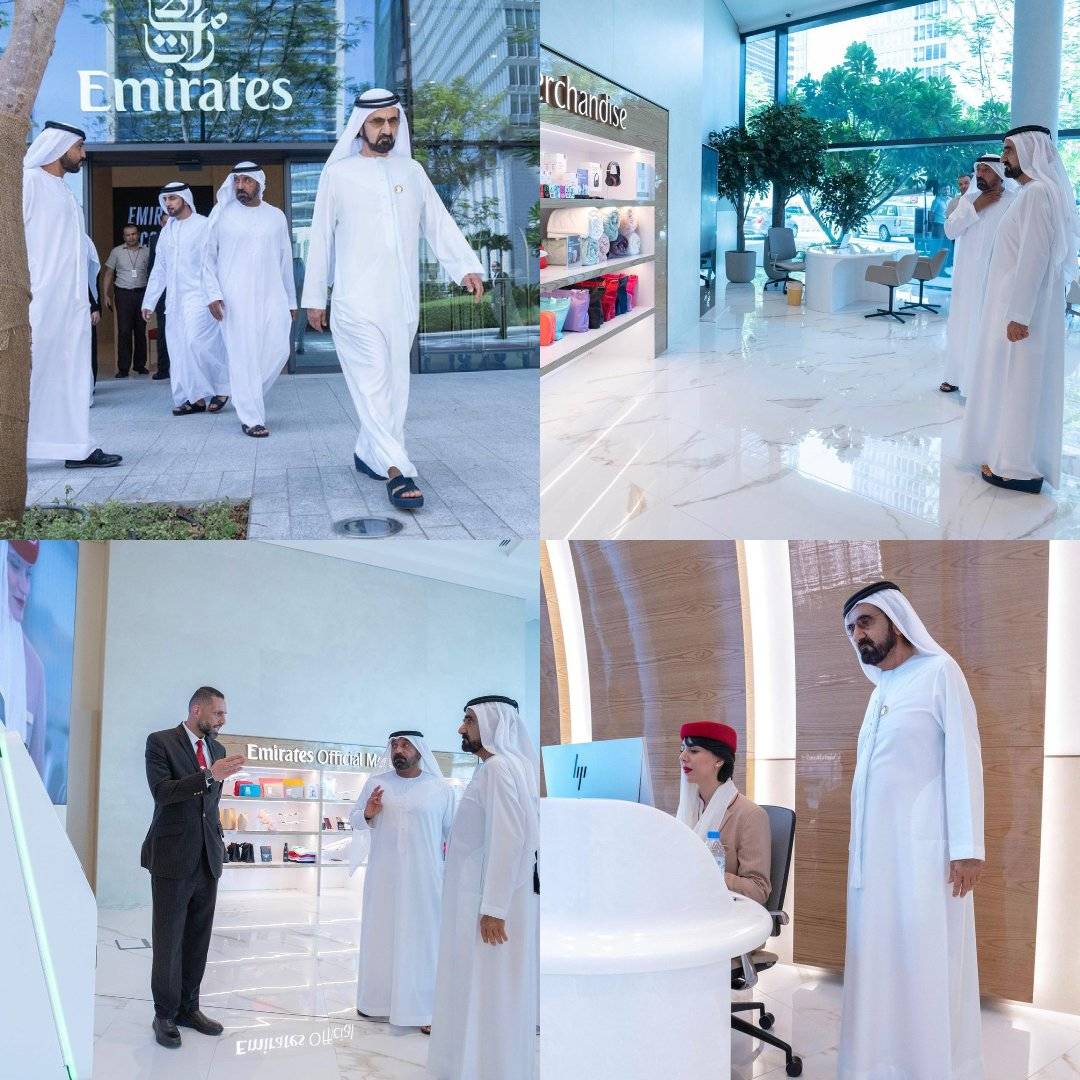 محمد بن راشد يزور «طيران الإمارات لإجراءات السفر» بمركز دبي المالي