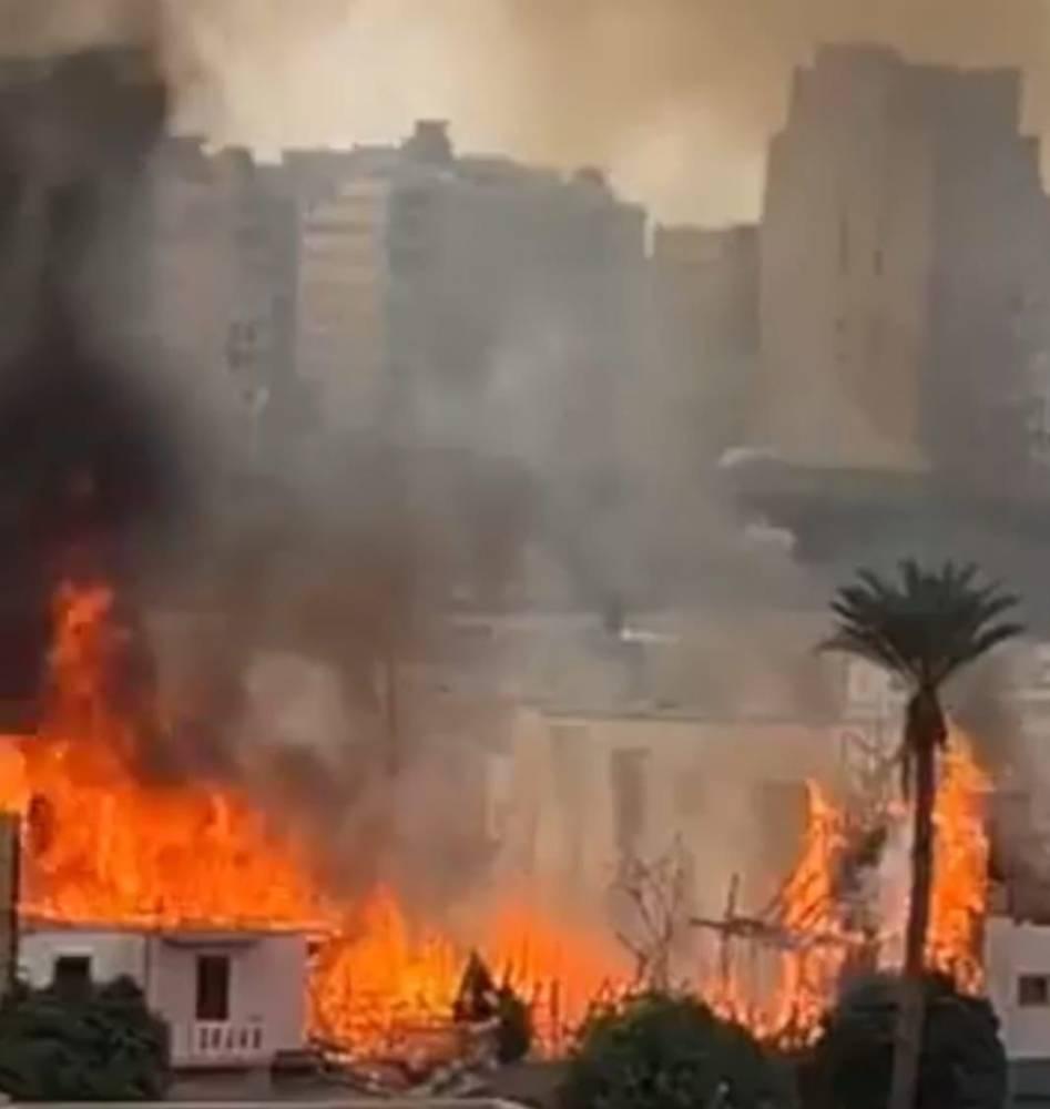 اندلاع الحريق الهائل في «استوديو مصر».. فرق الإطفاء تحاول السيطرة