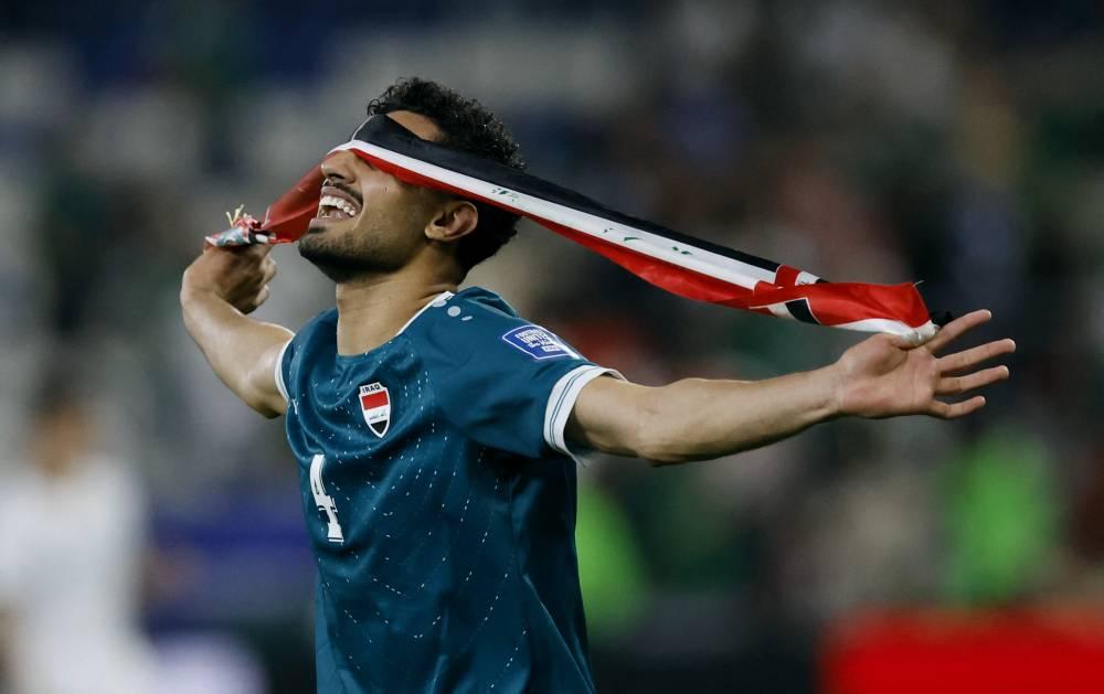 احتفالية العراقي زيد تحسين بعد التأهل