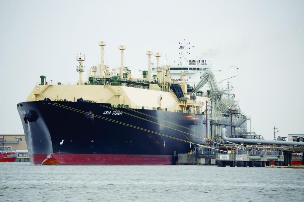 سفينة نقل الغاز الطبيعي المسال آسيا فيجن في محطة سابين باس، تكساس (صورة أرشيفية)