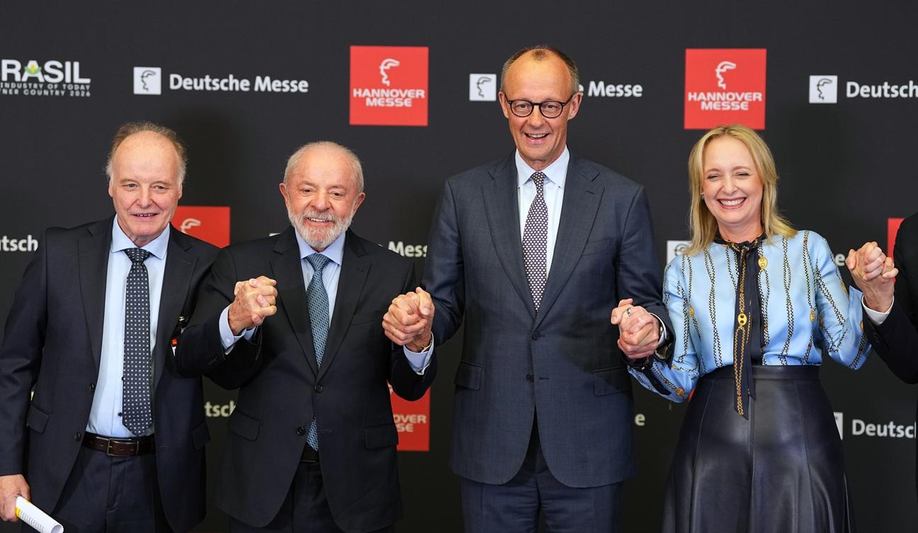 المستشار الألماني والزعيم البرازيلي في افتتاح معرض هانوفر