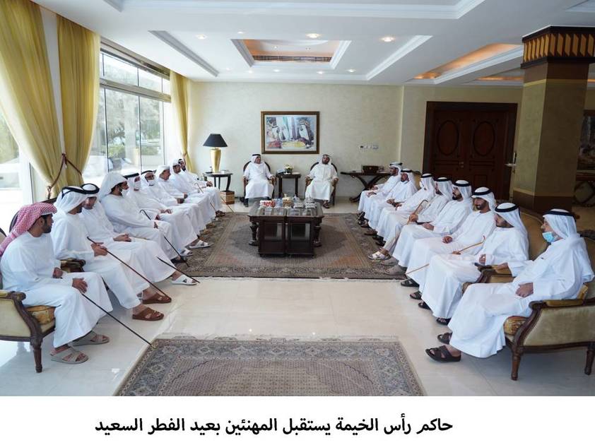 Saud bin Saqr receives benevolent on Eid