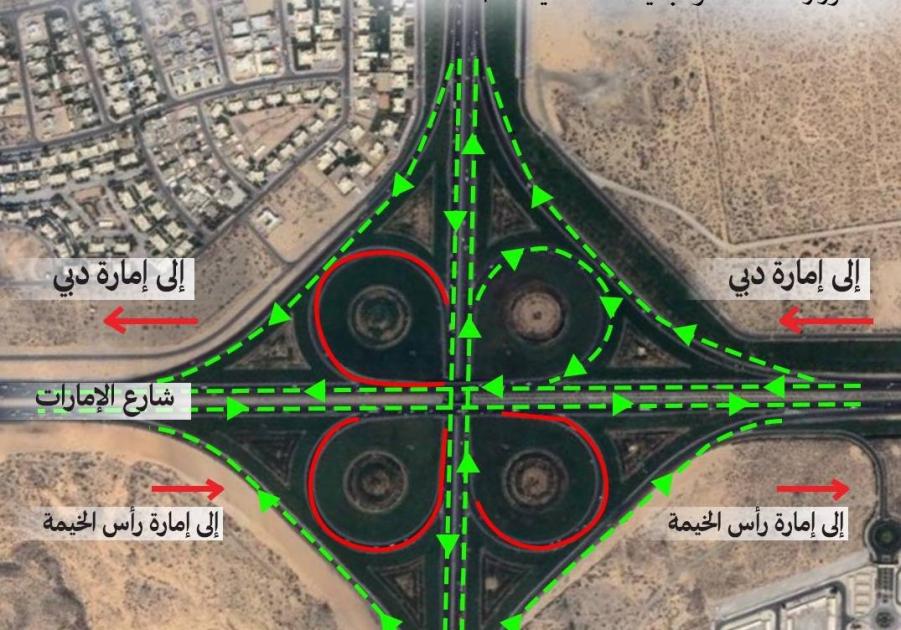 إغلاق مسار للقادمين من دبي باتجاه الشارقة على شارع الإمارات 