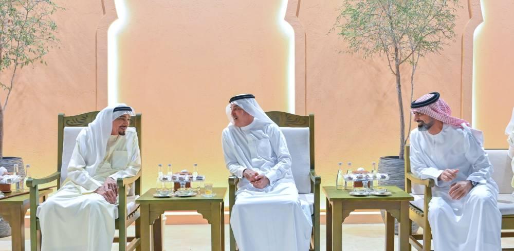 النعيمي والشرقي والمعلا وسعود بن صقر يستقبلون المهنئين برمضان