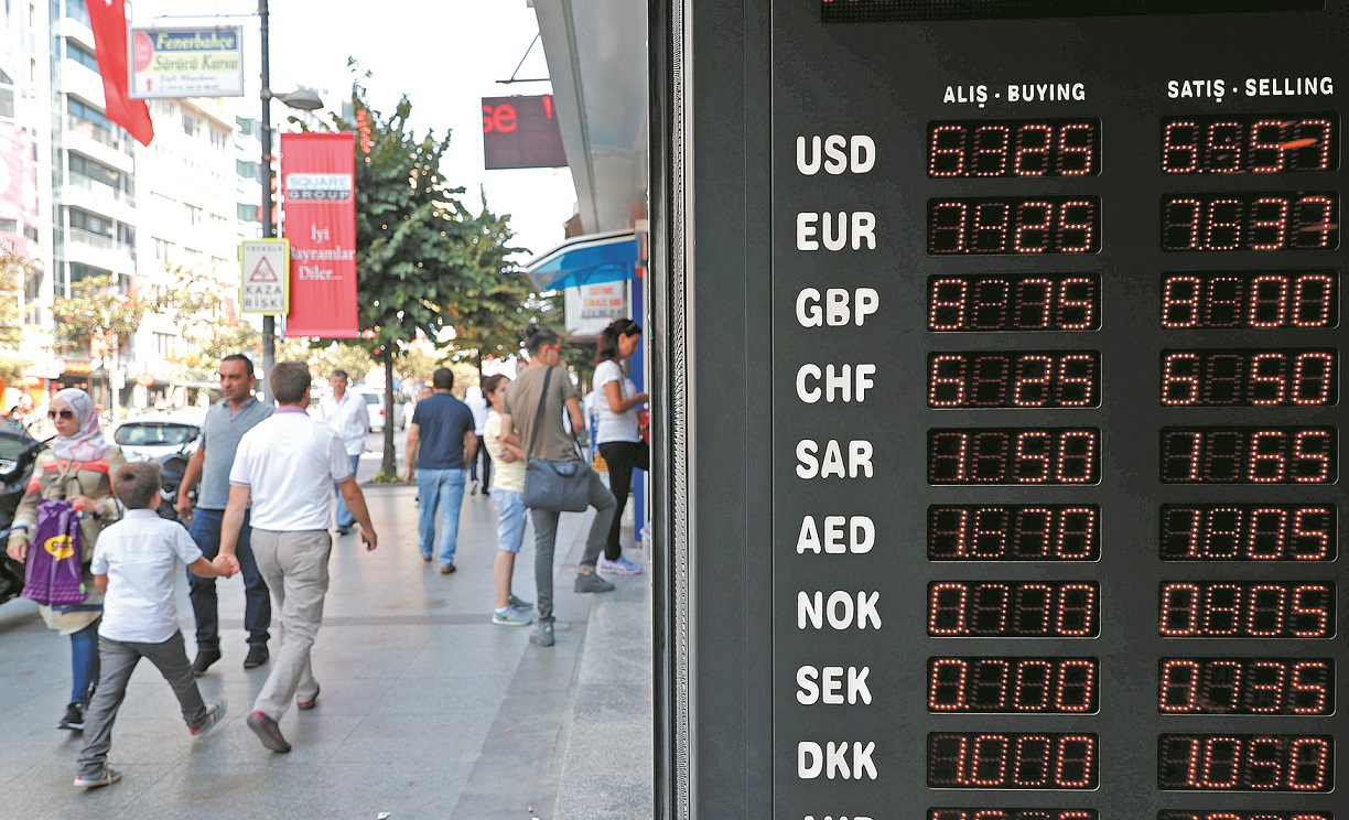شاشة أسعار عملات في اسطنبول