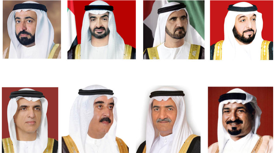 رئيس الدولة ونائبه ومحمد بن زايد وسلطان والحكام يعزون خادم الحرمين