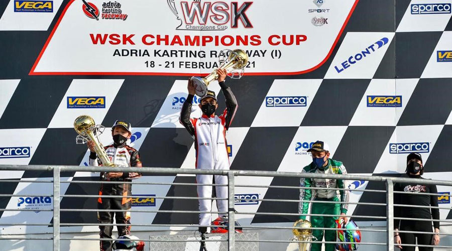 راشد الظاهري يفتتح موسم الكارتينج بفوز رائع على حلبة أدريا