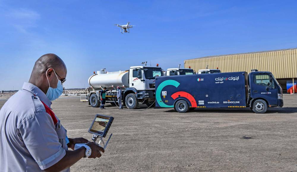 تفتيش الشاحنات بالدرون