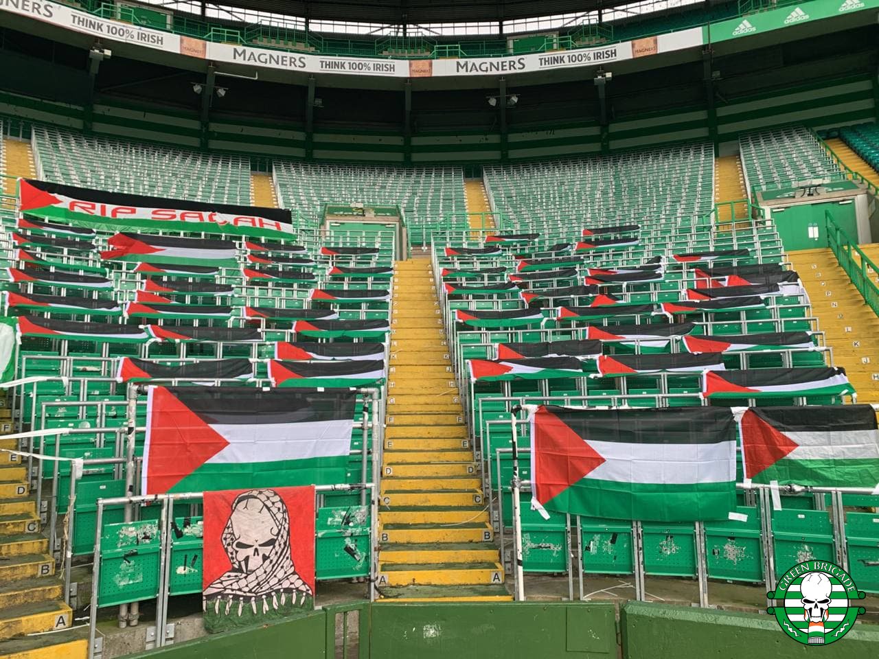 علم فسلطين في ملعب سيلتك