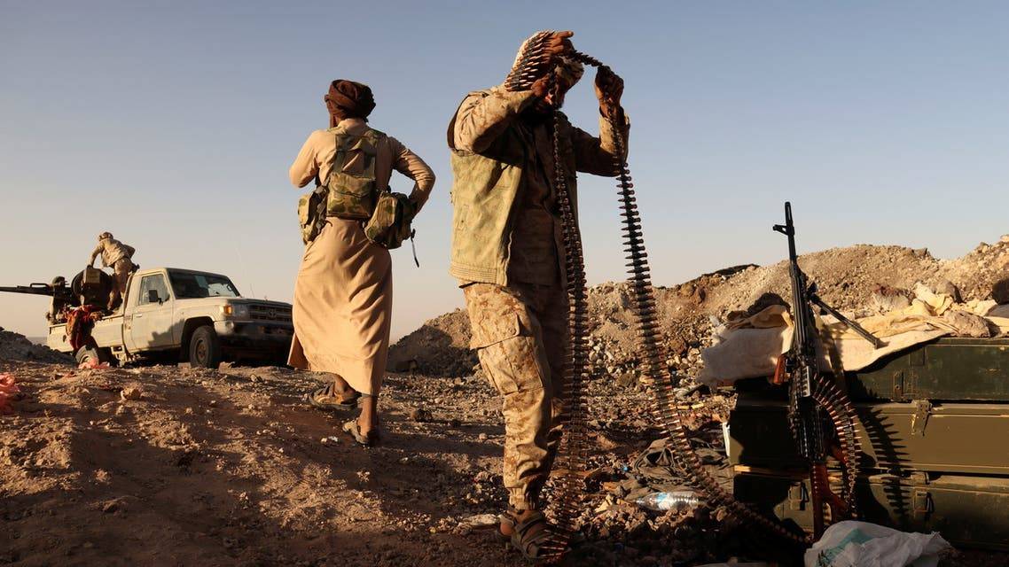 عناصر من الجيش اليمني في جبهات مأرب 
