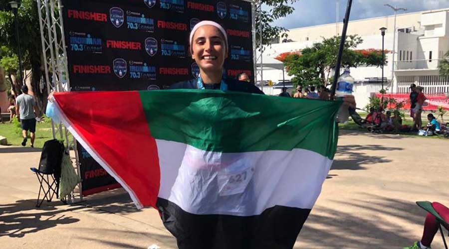 هنا النابلسي.. أصغر إماراتية تنهي «آيرون مان» في المكسيك

