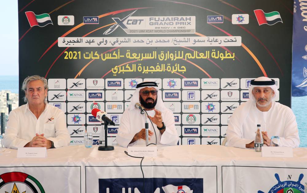 إبراهيم وحارب خلال المؤتمر الصحفي (تصوير: علي محمد)