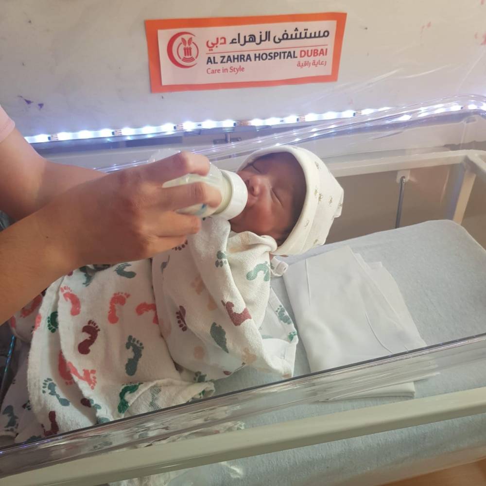 الرضيعة بعد تعافيها