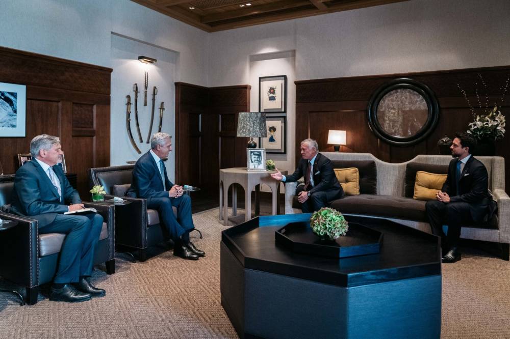 عبدالله الثاني خلال لقائه غراندي في عمّان