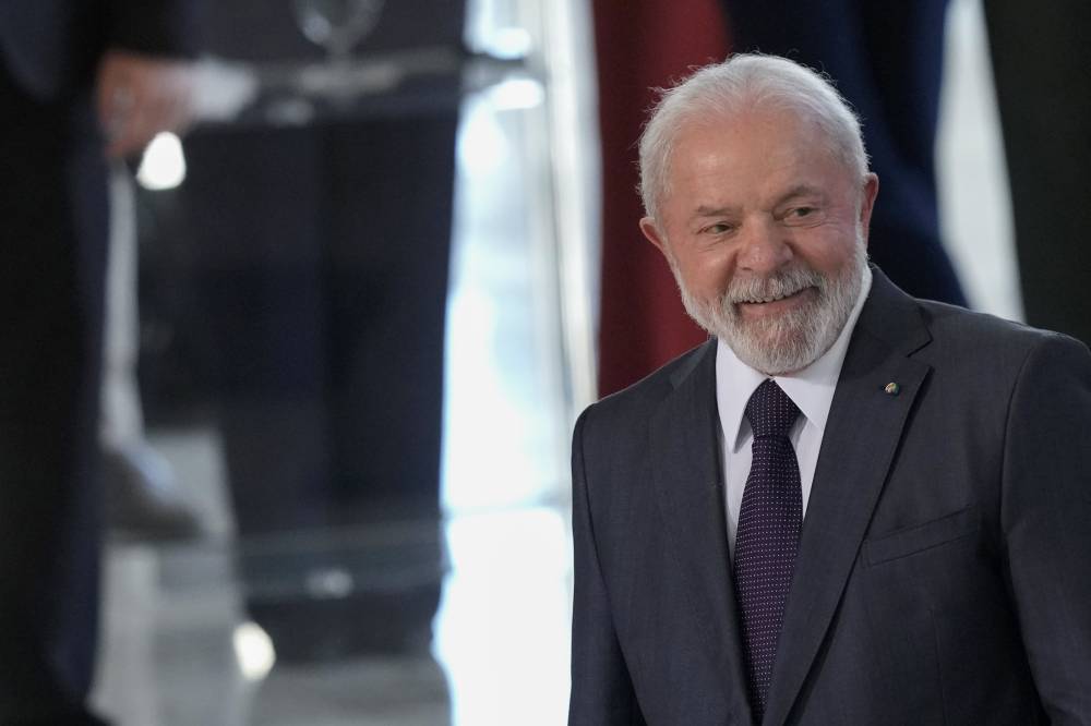 FILE - Brazil's President Luiz Inacio Lula da Silva attends a military promotion ceremony, in Brasilia, Brazil, Tuesday, April 4, 2023. Brazil’s President Luiz Inácio Lula da Silva traveled to Portugal on Friday, April 21 amid heightened tensions with the European Union, following the leftist leader’s criticism of support for Ukraine in its fight against Russia. (AP Photo/Eraldo Peres, File)