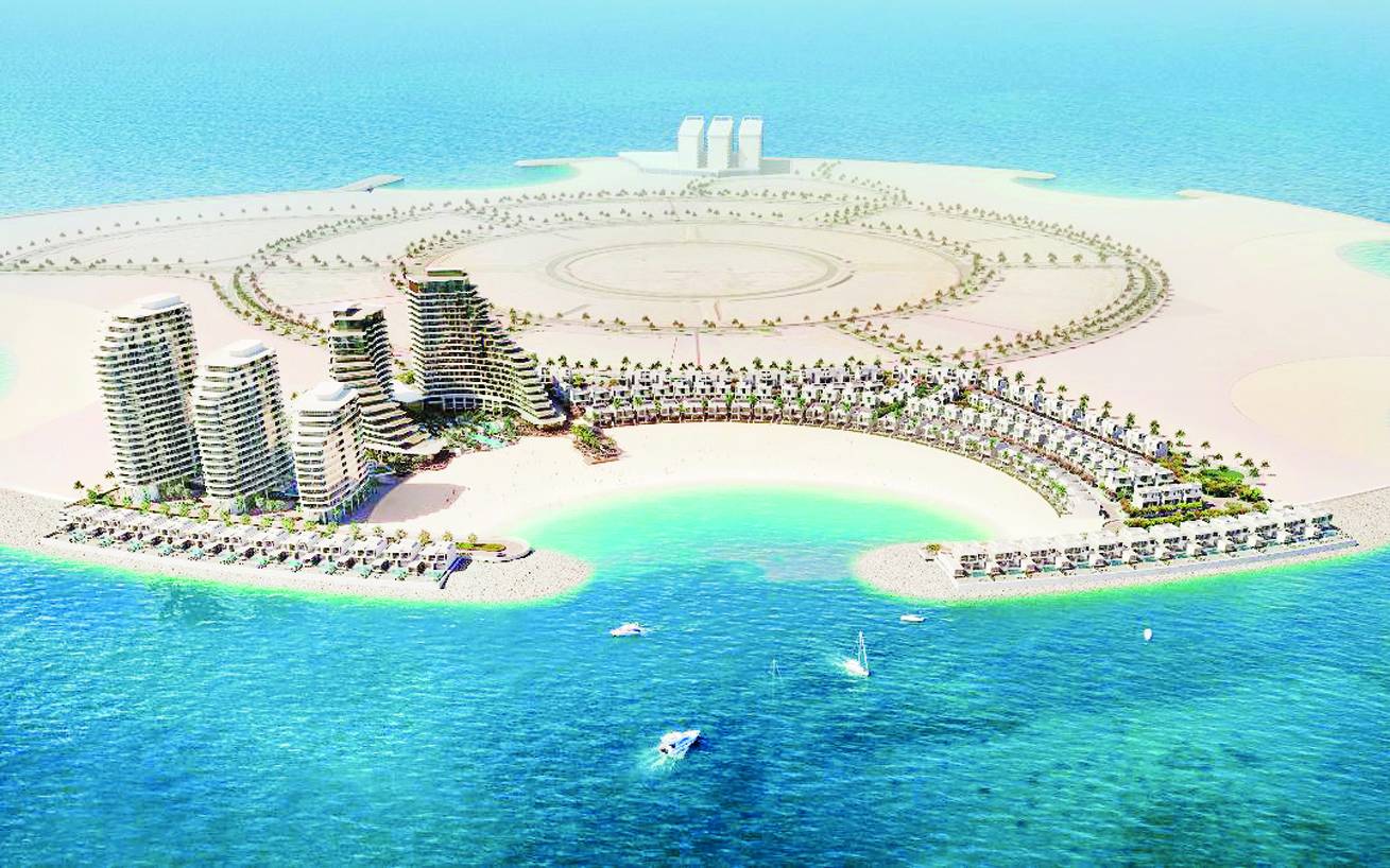 رسم هندسي تخيلي لمشروع «دانة باي» في رأس الخيمة