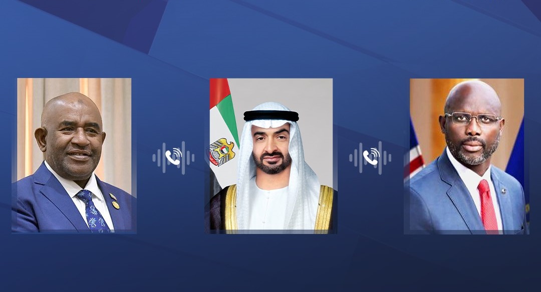 محمد بن زايد يتلقى تعازي رئيسي ليبيريا وجزر القمر بوفاة سعيد بن زايد