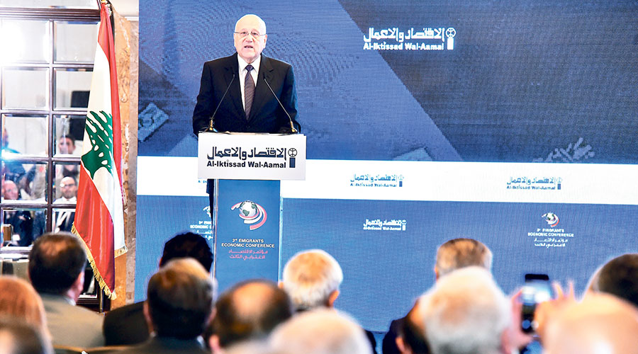  ميقاتي يتحدث أمام مؤتمر الاقتصاد الاغترابي الثالث في بيروت(دالاتي ونهرا) 