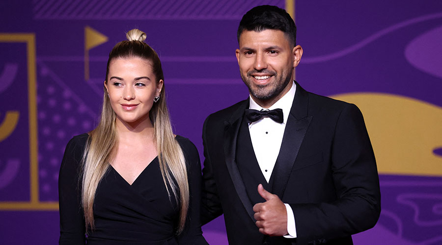  أغويرو وكالزيتي في مناسبة سابقة 