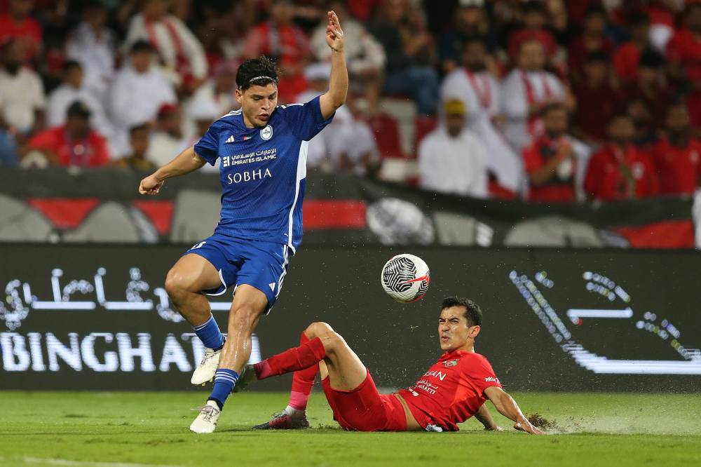 كيفن أغوديلو أزعج مدافعي شباب الأهلي(تصوير: هيثم الخاتم)