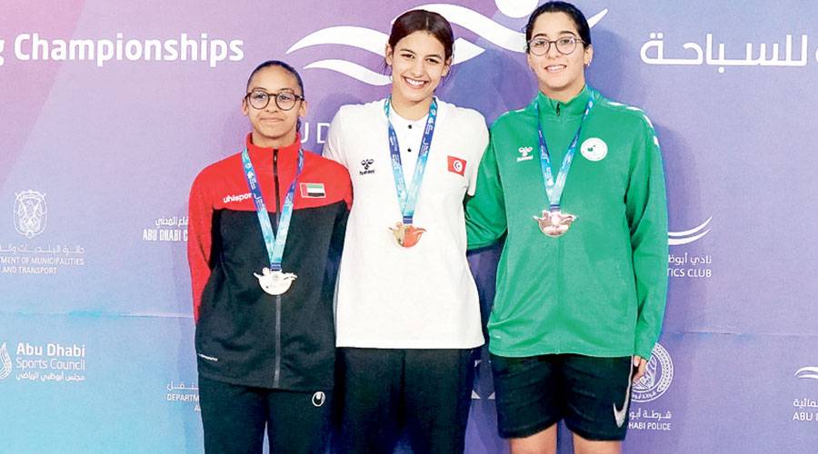ميرا الشحي تحرز فضية البطولة العربية للسباحة