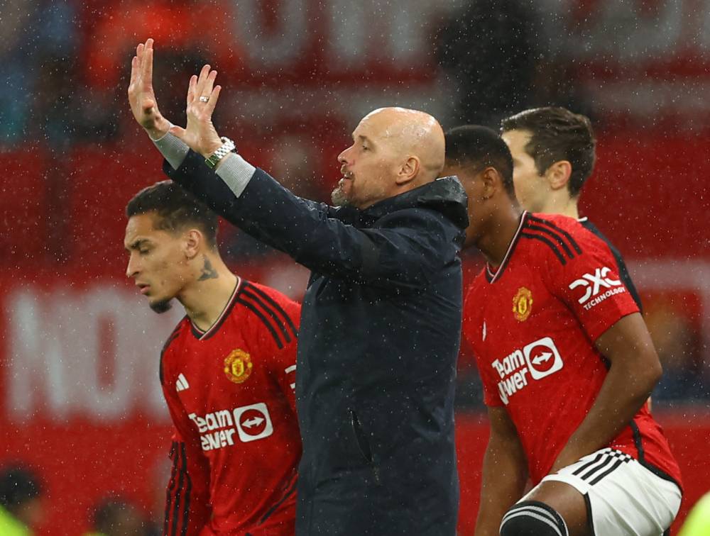 لاعبو اليونايتد مع المدرب