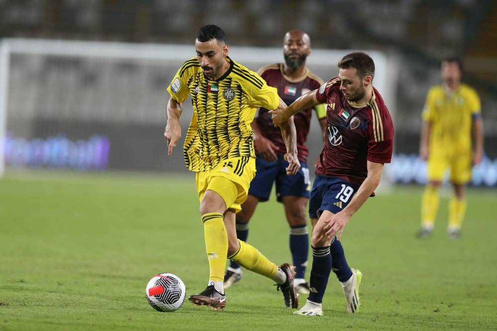 مباراة الوحدة وكلباء في دوري ادنوك للمحترفين