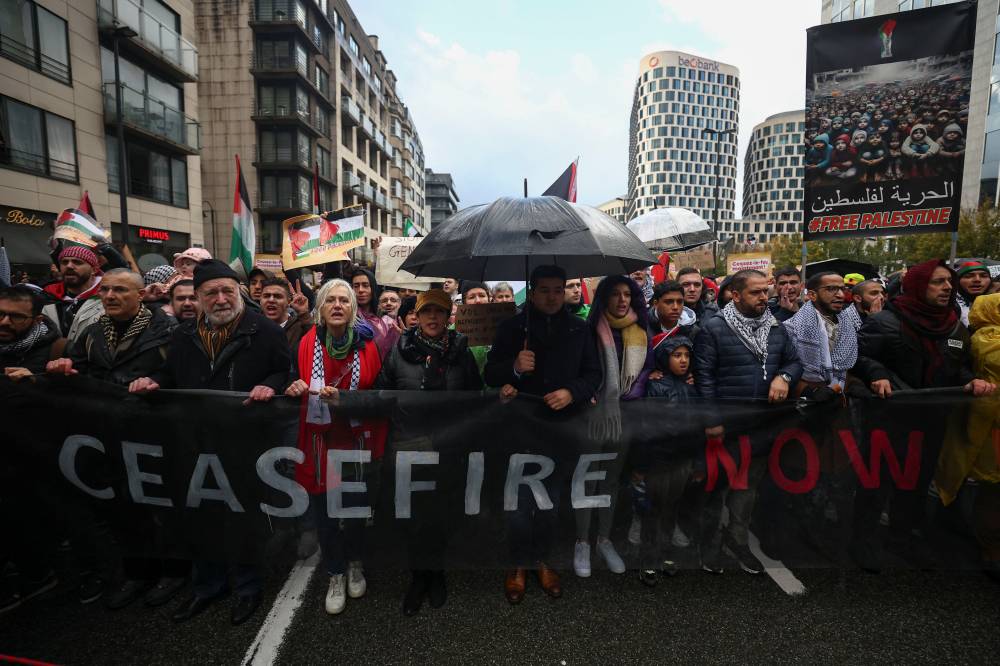 21 ألفاً يحتجون في بروكسل لوقف حرب غزة